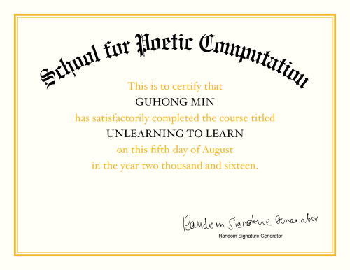 Diploma for School for Poetic Computation