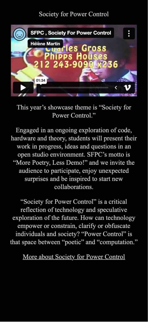 SFPC Presents SFPC
