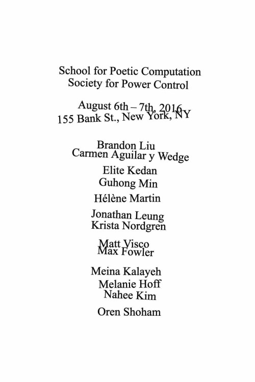 SFPC Presents SFPC