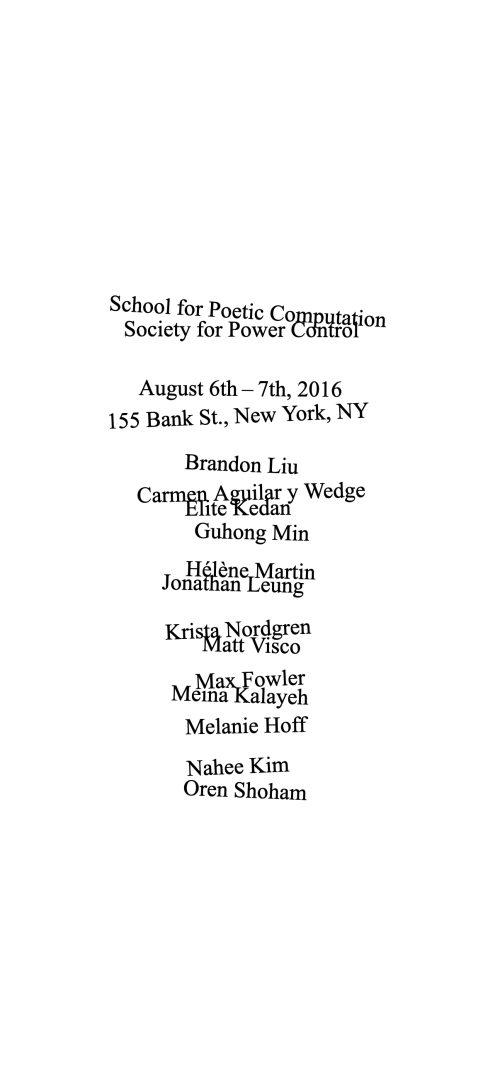 SFPC Presents SFPC
