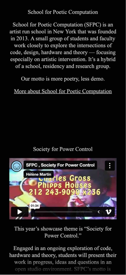 SFPC Presents SFPC