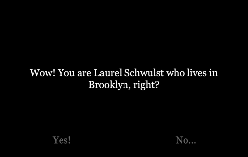 You are Laurel, right?